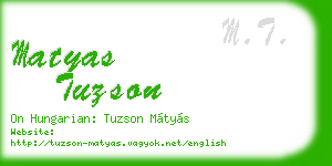 matyas tuzson business card
