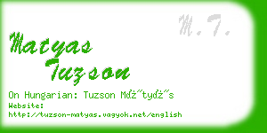 matyas tuzson business card